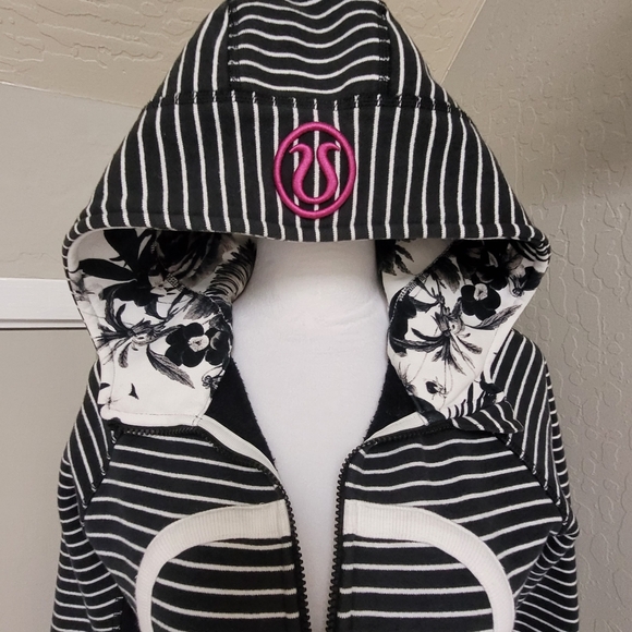 Lululemon Scuba Hoodie Jacket in Parallel Stripe Brisk Bloom Size 6 - Picture 6 of 16